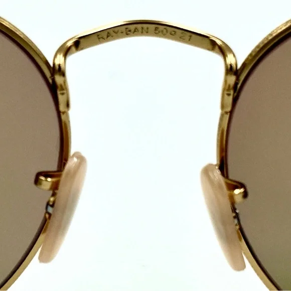 Round Lens Ray-Ban Sunglasses Pink Mirror Lens Matte Gold  display picture 3